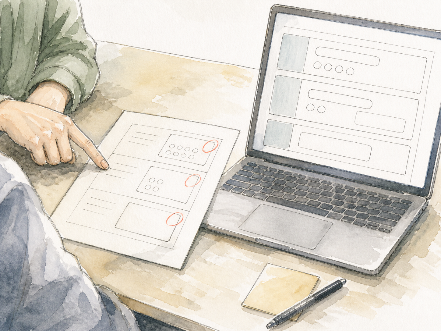 ヒアリングから開発・運用までの流れを表すイラスト