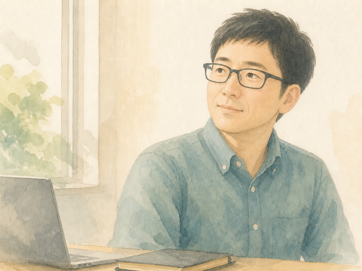 Vue.jsの画面とAWSの管理コンソールを見比べながら作業するエンジニアのイラスト