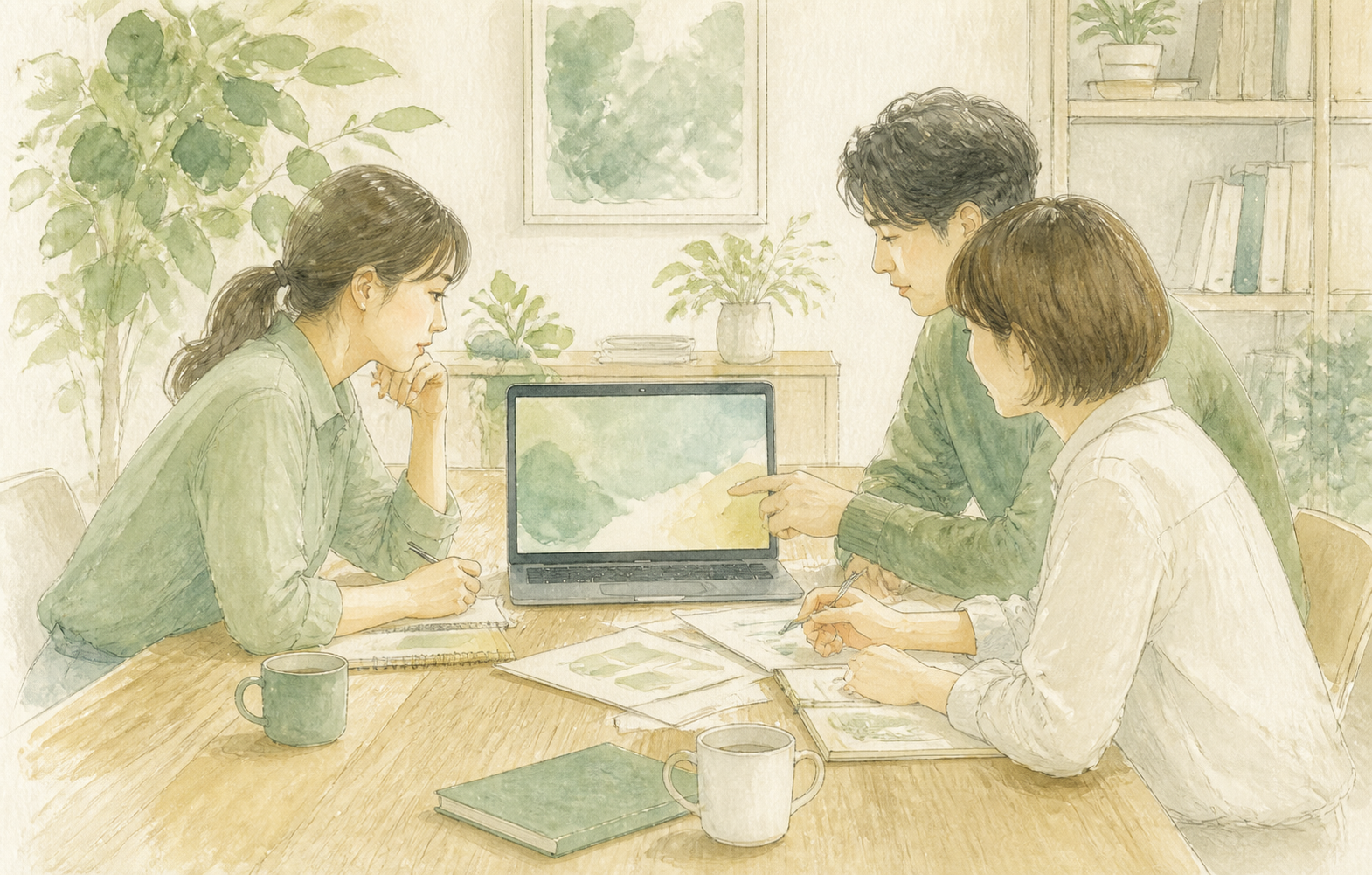 委員会キックオフミーティングのイラスト